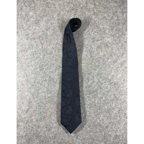 Canali Tie Mens One Size Navy Blue Paisley Silk Made in Italy Formal Classic - Picture 1 of 15